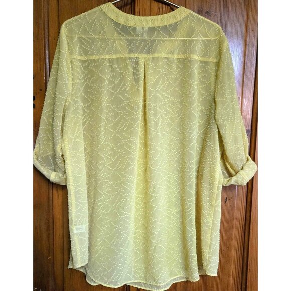 Est 1946 Women's Sheer Blouse Tunic Top Sunny Yellow Boho Spring Summer 18/20W - Picture 4 of 8